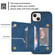 iPhone 14 Zipper Card Holder Phone Case - Blue