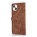 iPhone 14 Zipper Card Slot Buckle Wallet Leather Phone Case - Brown