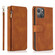 iPhone 14 Zipper Wallet Bag Leather Case - Brown