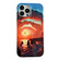 iPhone 14 Pro Max 2 in 1 Detachable Oil Painting Sea Pattern Phone Case - Red