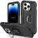 iPhone 14 Pro Max 3 in 1 Ring Holder Phone Case - Black