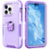 iPhone 14 Pro Max 3 in 1 Ring Holder Phone Case - Light Purple