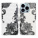 iPhone 14 Pro Max 3D Drawing Leather Phone Case - Lace Flower