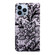 iPhone 14 Pro Max 3D Painting Pattern Coloured Drawing Leather Phone Case - Black Lace