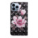 iPhone 14 Pro Max 3D Painting Pattern Coloured Drawing Leather Phone Case - Pink Flower
