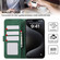 iPhone 14 Pro Max ABEEL Color Block Magnetic RFID Leather Phone Case - Green-Black