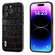 iPhone 14 Pro Max ABEEL Crocodile Texture Genuine Leather Phone Case - Black