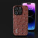 iPhone 14 Pro Max ABEEL Genuine Leather Ostrich Texture Phone Case - Coffee