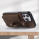 iPhone 14 Pro Max ABEEL Litchi Texture Card Bag PU Phone Case - Khaki