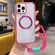 iPhone 14 Pro Max Airbag 3 in 1 CD Texture MagSafe Phone Case with Strap - Rose Red