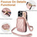 iPhone 14 Pro Max AwQuer Crossbody Zipper Wallet Bag Litchi Leather Phone Case - Rose Gold