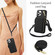 iPhone 14 Pro Max AwQuer Crossbody Zipper Wallet Rhombic Leather Back Phone Case - Black