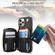 iPhone 14 Pro Max AwQuer Crossbody Zipper Wallet Rhombic Leather Back Phone Case - Black