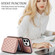 iPhone 14 Pro Max AwQuer Crossbody Zipper Wallet Rhombic Leather Back Phone Case - Rose Gold