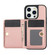 iPhone 14 Pro Max AwQuer Horizontal Flip Card Bag Holder Leather Phone Case - Rose Gold