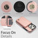 iPhone 14 Pro Max AwQuer Horizontal Flip Card Bag Holder Leather Phone Case - Rose Gold