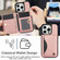 iPhone 14 Pro Max AwQuer Horizontal Flip Card Bag Holder Leather Phone Case - Rose Gold