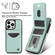 iPhone 14 Pro Max AwQuer Vertical Flip Card Bag Holder Leather Phone Case - Green
