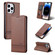 iPhone 14 Pro Max AZNS Magnetic Calf Texture Flip Leather Phone Case - Dark Brown