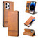 iPhone 14 Pro Max AZNS Magnetic Calf Texture Flip Leather Phone Case - Light Brown