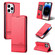 iPhone 14 Pro Max AZNS Magnetic Calf Texture Flip Leather Phone Case - Red