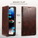 iPhone 14 Pro Max Baroque Simple Flip Leather Phone Case - Dark Brown