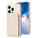 iPhone 14 Pro Max BF25 Square Plaid Card Bag Holder Phone Case - Beige