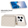 iPhone 14 Pro Max BF25 Square Plaid Card Bag Holder Phone Case - Beige