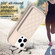 iPhone 14 Pro Max BF25 Square Plaid Card Bag Holder Phone Case - Beige