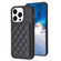 iPhone 14 Pro Max BF25 Square Plaid Card Bag Holder Phone Case - Black