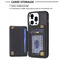 iPhone 14 Pro Max BF25 Square Plaid Card Bag Holder Phone Case - Black
