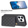 iPhone 14 Pro Max BF25 Square Plaid Card Bag Holder Phone Case - Black