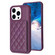 iPhone 14 Pro Max BF25 Square Plaid Card Bag Holder Phone Case - Dark Purple