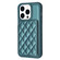 iPhone 14 Pro Max BF25 Square Plaid Card Bag Holder Phone Case - Green