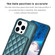 iPhone 14 Pro Max BF25 Square Plaid Card Bag Holder Phone Case - Green