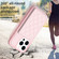 iPhone 14 Pro Max BF25 Square Plaid Card Bag Holder Phone Case - Pink