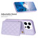 iPhone 14 Pro Max BF25 Square Plaid Card Bag Holder Phone Case - Purple