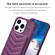 iPhone 14 Pro Max BF26 Wave Pattern Card Bag Holder Phone Case - Dark Purple