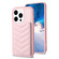 iPhone 14 Pro Max BF26 Wave Pattern Card Bag Holder Phone Case - Pink