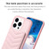 iPhone 14 Pro Max BF26 Wave Pattern Card Bag Holder Phone Case - Pink