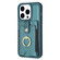 iPhone 14 Pro Max BF27 Metal Ring Card Bag Holder Phone Case - Green