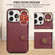 iPhone 14 Pro Max Brushed Texture Wallet Ring Holder Phone Case - Wine Red