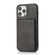 iPhone 14 Pro Max Calf Texture Magnetic Card Bag Case - Black