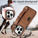 iPhone 14 Pro Max Calf Texture Wrist Card Slot Ring Phone Case - Brown