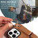 iPhone 14 Pro Max Calf Texture Wrist Card Slot Ring Phone Case - Brown