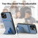 iPhone 14 Pro Max Carbon Fiber Card Bag Fold Stand Phone Case - Blue