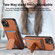 iPhone 14 Pro Max Carbon Fiber Fold Stand Elastic Card Bag Phone Case - Brown