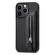 iPhone 14 Pro Max Carbon Fiber Horizontal Flip Zipper Wallet Phone Case - Black