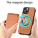 iPhone 14 Pro Max Carbon Fiber Leather Card Magsafe Magnetic Phone Case - Brown