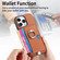 iPhone 14 Pro Max Carbon Fiber Ring Side Insert Card Bag MagSafe Phone Case - Brown